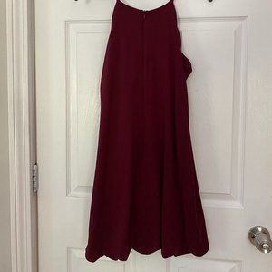 Nordstrom Rack Maroon Scalloped Mini Dress